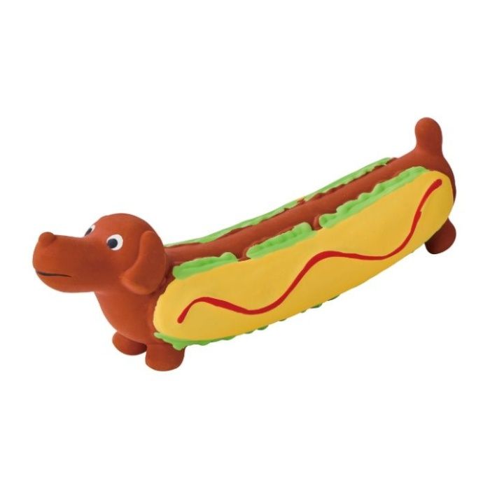 ペティオ ながーいラテックスTOY　ホットドック 1個