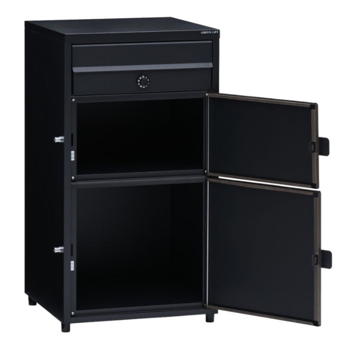 グリーンライフ ポスト一体型木目調二段宅配ボックス　Receibo(レシーボ) TRPM2-4583(BK)の説明画像4