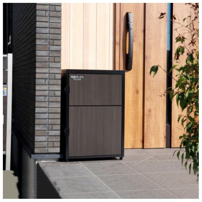 グリーンライフ 木目調二段宅配ボックス　Receibo(レシーボ) TRM2-4568(BK)の説明画像5