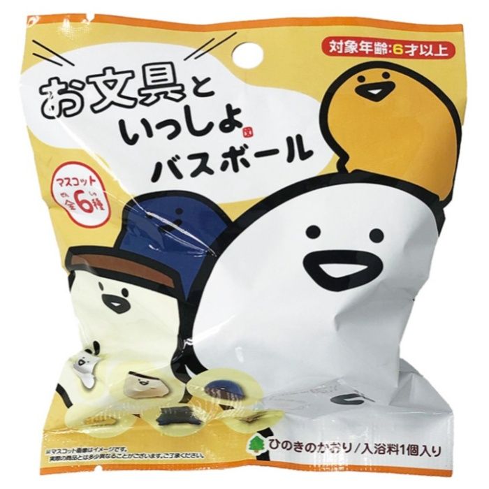 エスケイジャパン お文具といっしょ バスボール ひのきのかおり 75g 1個