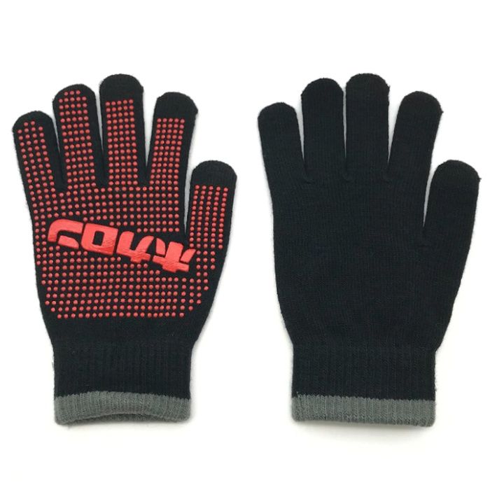 ホカロン発熱スベリ止手袋 大ロゴ ブラック IC61BKの説明画像2