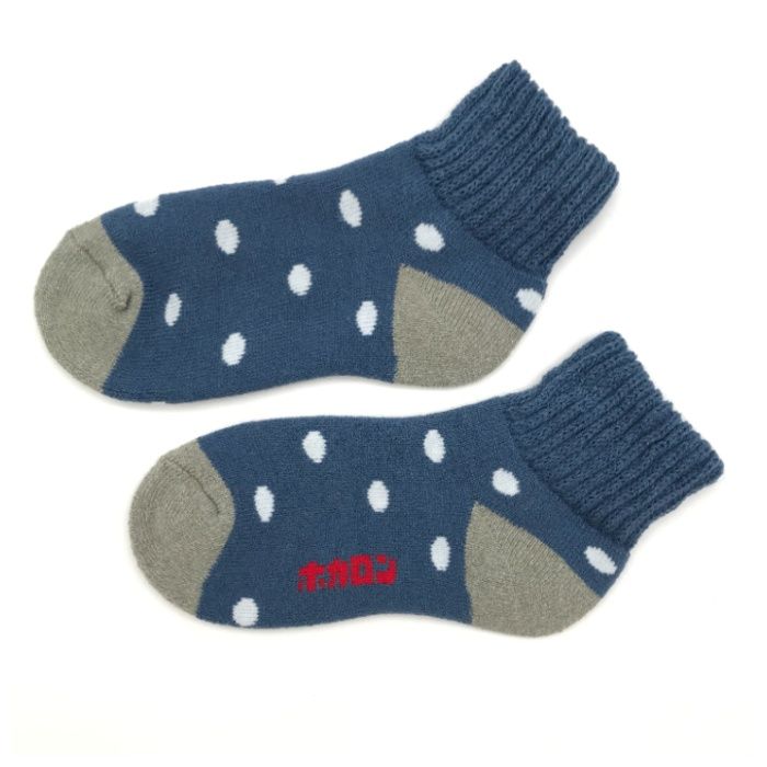 婦人ホカロン　ドット柄靴下 ブルー　23-25cm　DCHL017BUの説明画像2
