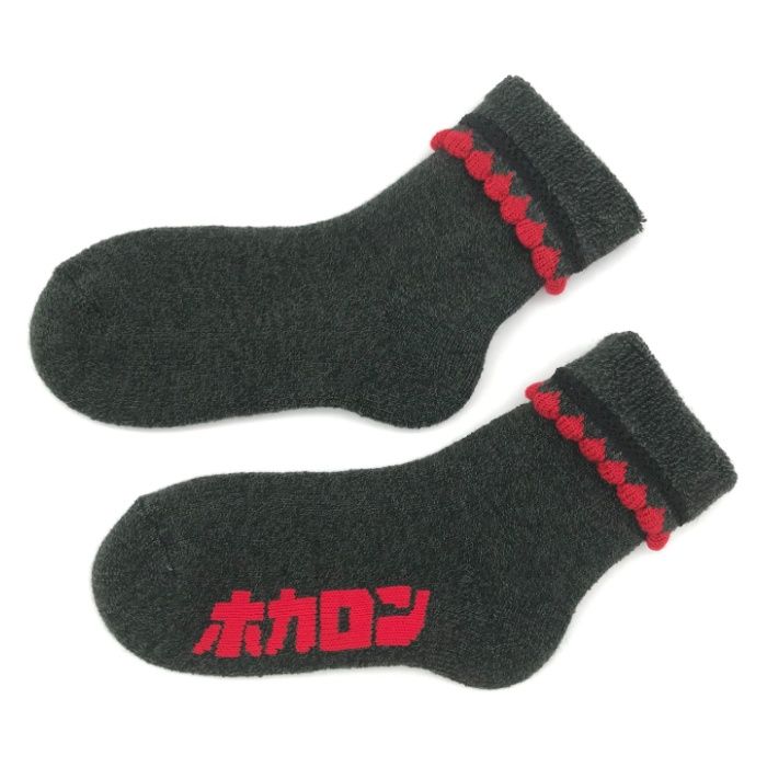 婦人ホカロン　ピコット靴下クルー丈 ダークグレー　23-25cm　DCHL016DGの説明画像2