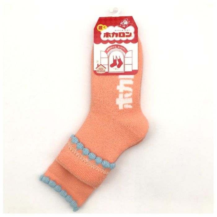 婦人ホカロン　ピコット靴下クルー丈 ピンク　23-25cm　DCHL016PK