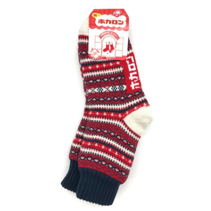 婦人ホカロン　裏ボア靴下　クルー丈 レッド　23-25cm　DCHL020RE