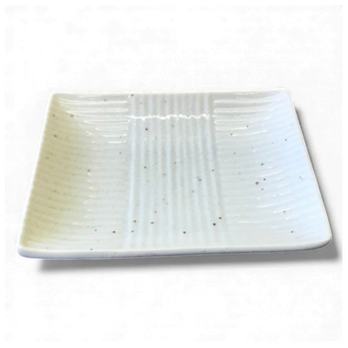 粉引 クシメ角小皿 粉引