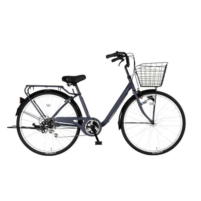 パンクしにくい軽快車フレンズBAA 26 6段 LEDオート マットディープグレー