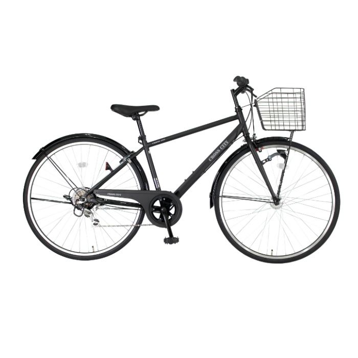 カゴツキクロスシティ 27 6段 LEDオート マットブラック