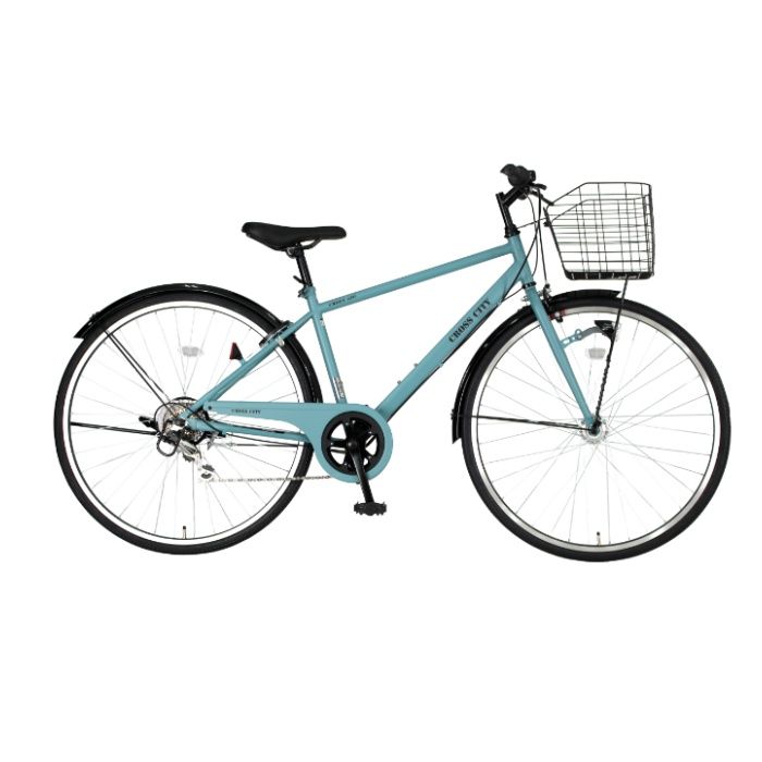 カゴツキクロスシティ 27 6段 LEDオート マットライトブルー