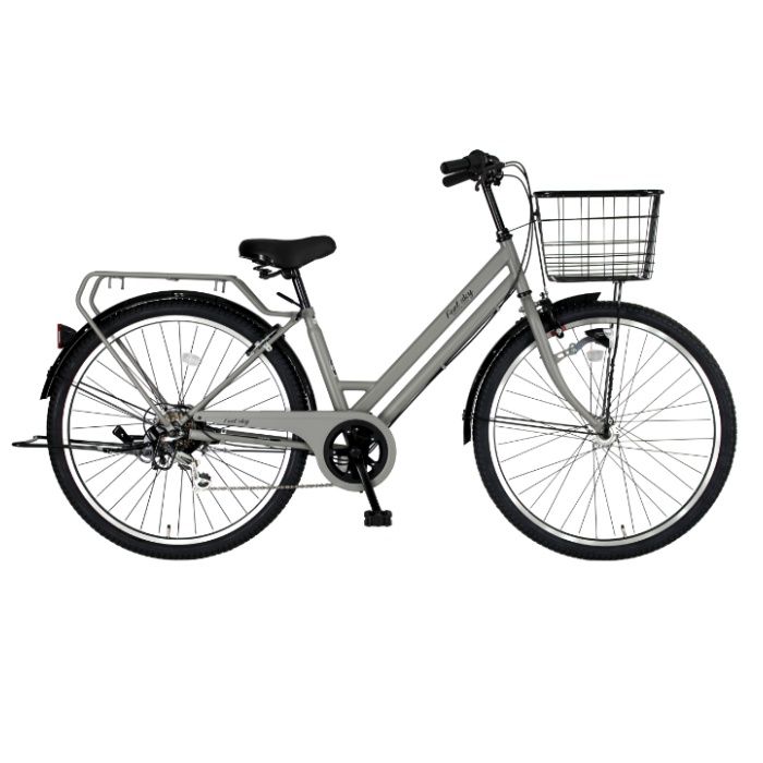 Feel sky FAT軽快車 27.5×1.95 6段 LEDオート マットクールグレー