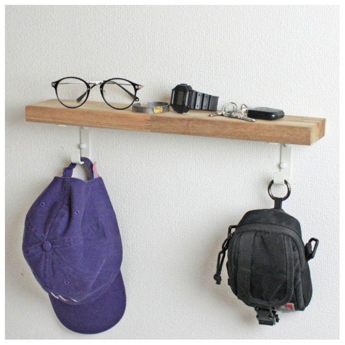 WAKI 石膏ボードにつく棚受 TK-83　シングル+フック　白の説明画像3