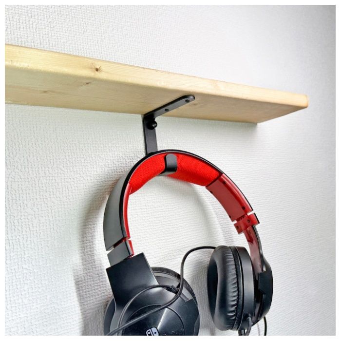 WAKI 石膏ボードにつく棚受 TK-84　シングル+フック　黒の説明画像3