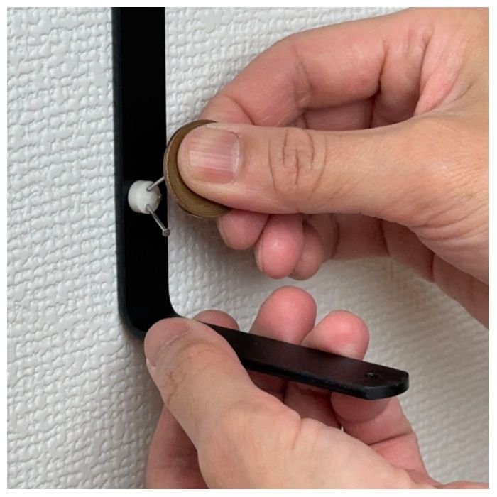 WAKI 石膏ボードにつく棚受 TK-88　シングル+ダブル　黒の説明画像3