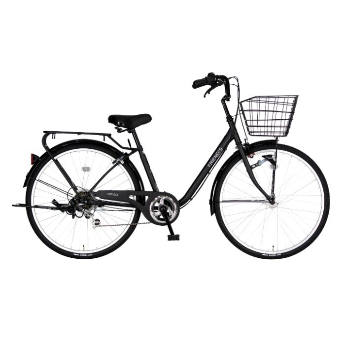 パンクしにくい軽快車フレンズBAA 26 6段 LEDオート マットブラック