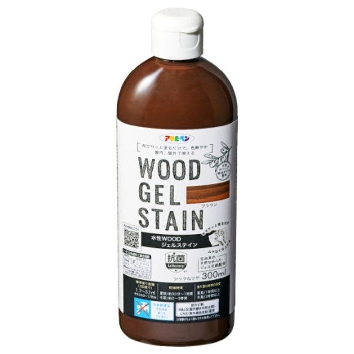アサヒペン 水性WOODジェルステイン 300ML　ブラウン
