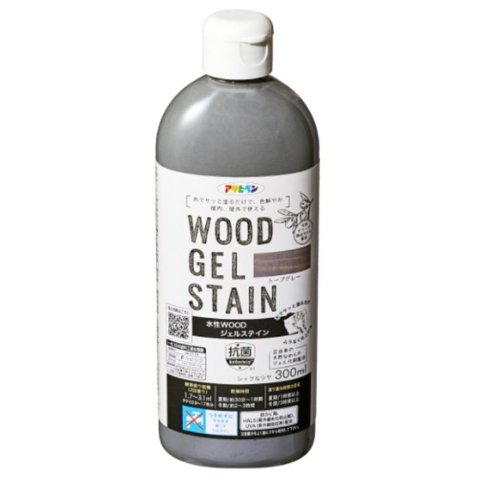 アサヒペン 水性WOODジェルステイン 300ML　トープグレー