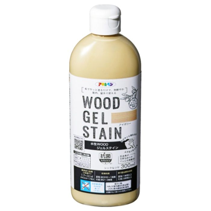 アサヒペン 水性WOODジェルステイン 300ML　アイボリー