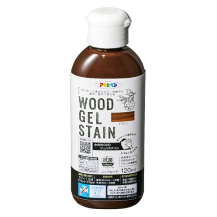 アサヒペン 水性WOODジェルステイン 120ML　ブラウン