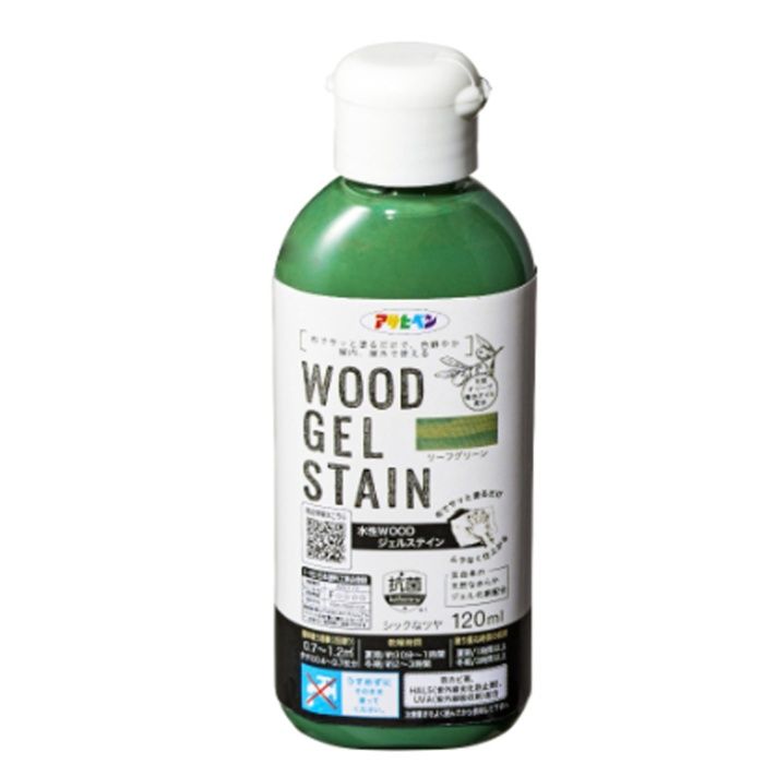 アサヒペン 水性WOODジェルステイン 120ML　リーフグリーン