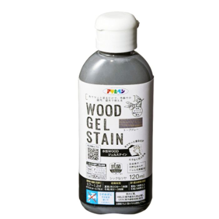 アサヒペン 水性WOODジェルステイン 120ML　トープグレー