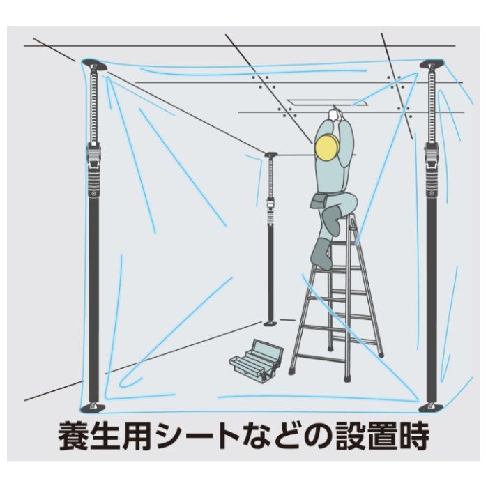 光 突っ張りスタンド　黒 KTSDB-2139の説明画像4