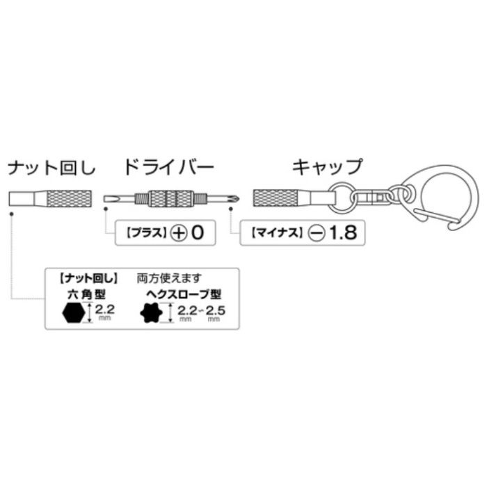 アネックス キーホルダー付メガネ用精密ドライバー NO-80Nの説明画像3