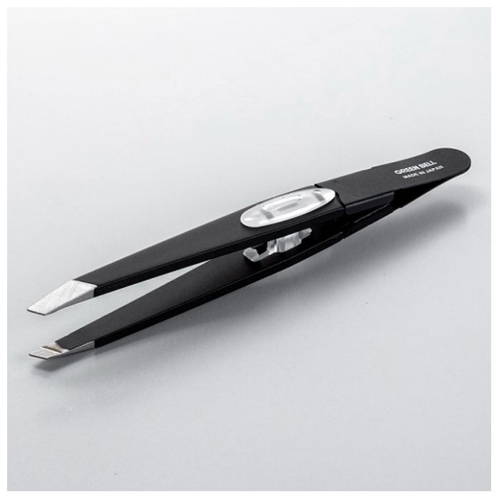 グリーンベル ズレずに抜ける驚きの毛抜き ブラック GT-233 先斜めの説明画像2