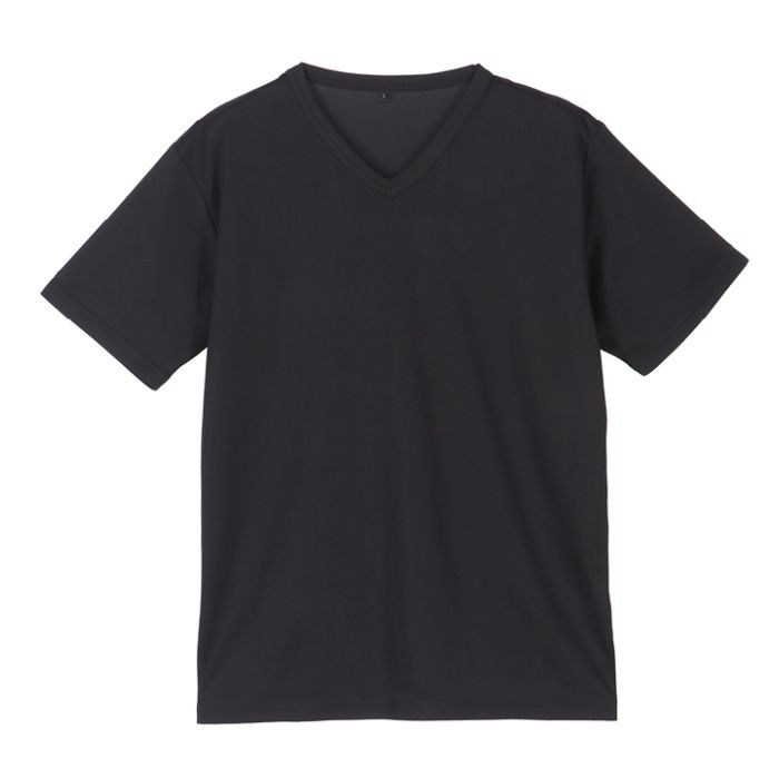 ドライメッシュVネックTシャツ NF063108 ブラック Mの説明画像3