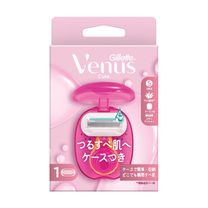P&G Venus ヴィーナス キュート つるすべ肌へ 女性用カミソリ ケース付ホルダー替刃付