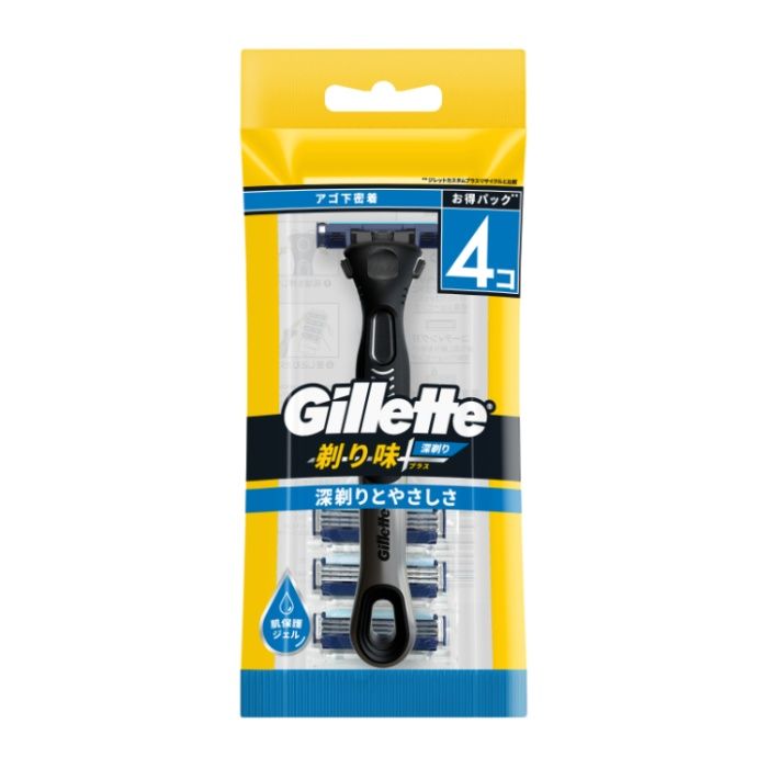 P&G ジレット 剃り味+プラス深剃り お得パック 本体+替刃4個