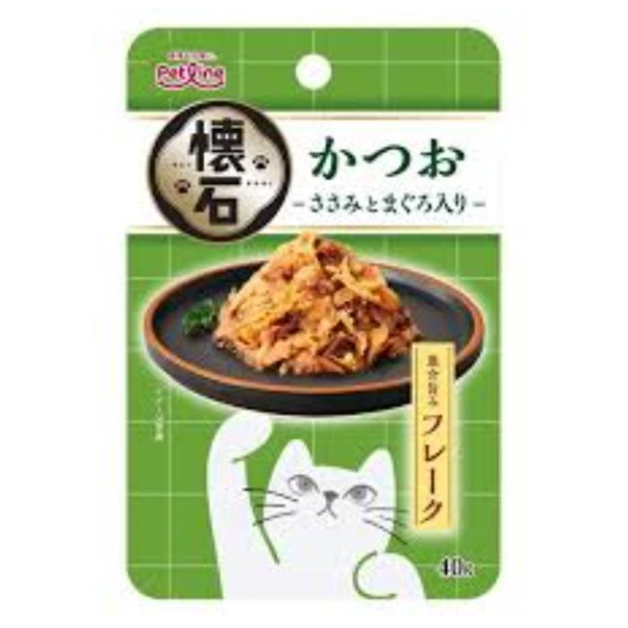 ペットライン 懐石レトルト　フレーク　かつお　ささみとまぐろ入り 40g