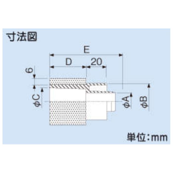 因幡電工 VP管ジョイント　VP管接続用 DSH-25NVの説明画像2