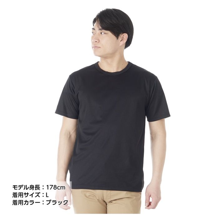 ドライメッシュクルーネックTシャツ NF063107 ブラック 3L