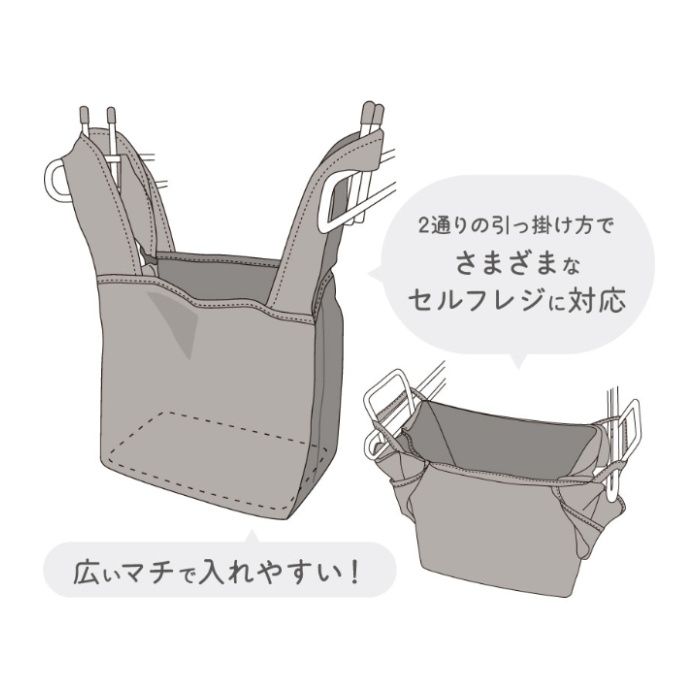 トレードワークス セルフレジで使いやすいスクエアデリバッグ ネイビーの説明画像2