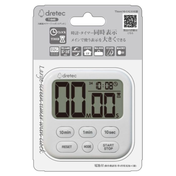 ドリテック 大画面タイマーシャボン6デュオ T646WT