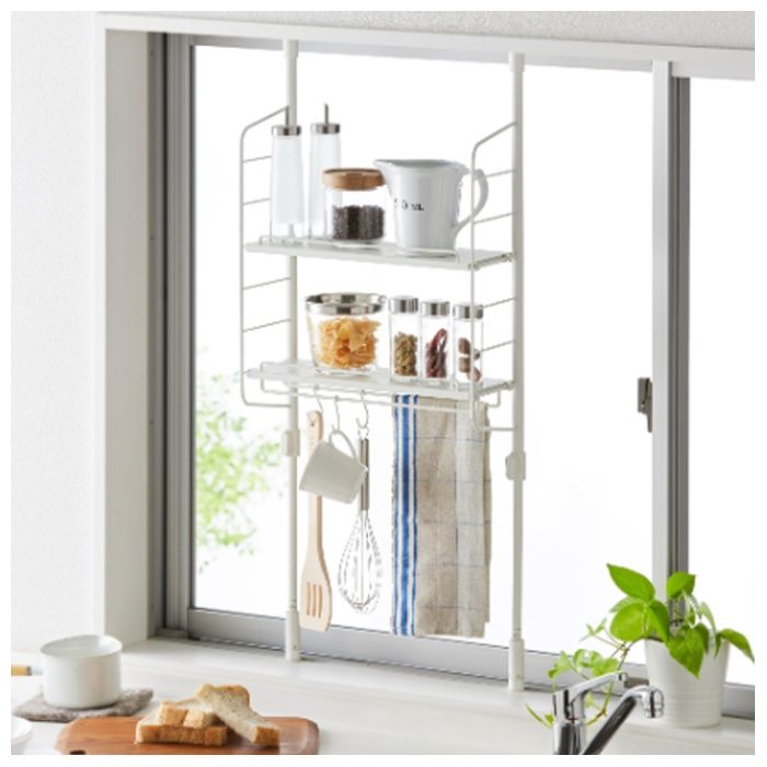 平安伸銅工業 キッチン突張りラック トレイセットSPL-2WHの説明画像2