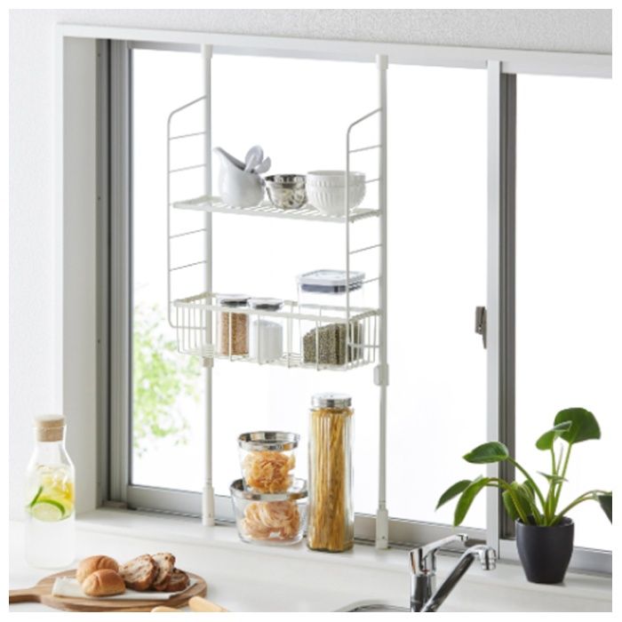 平安伸銅工業 キッチン突張りラック バスケットセットSPL-4WHの説明画像2