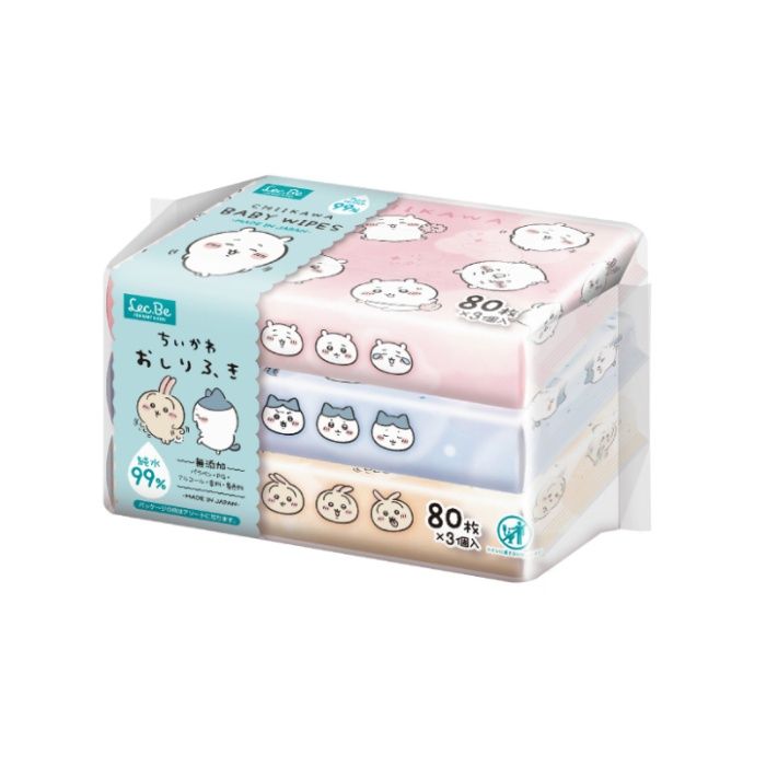 レック ちいかわ おしりふき 純水99% 80枚×3個