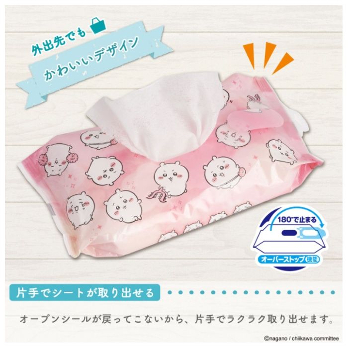 レック ちいかわ おしりふき 純水99% 80枚×12個の説明画像3