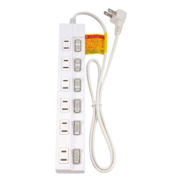 ナフコ 6スッチ付タップ2m SK-6SLPN02の説明画像2