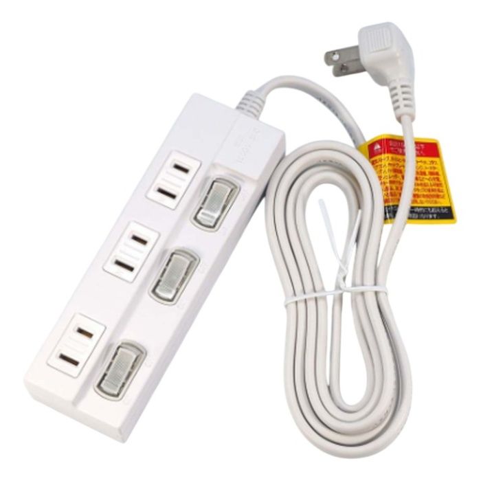 ナフコ 3スッチ付タップ1.5m SK-3SLPN015