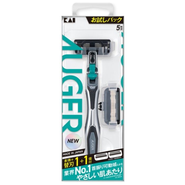 貝印 AUGERホルダー 替刃1個付 本体に刃が1個装着+替刃1個 お試しパック