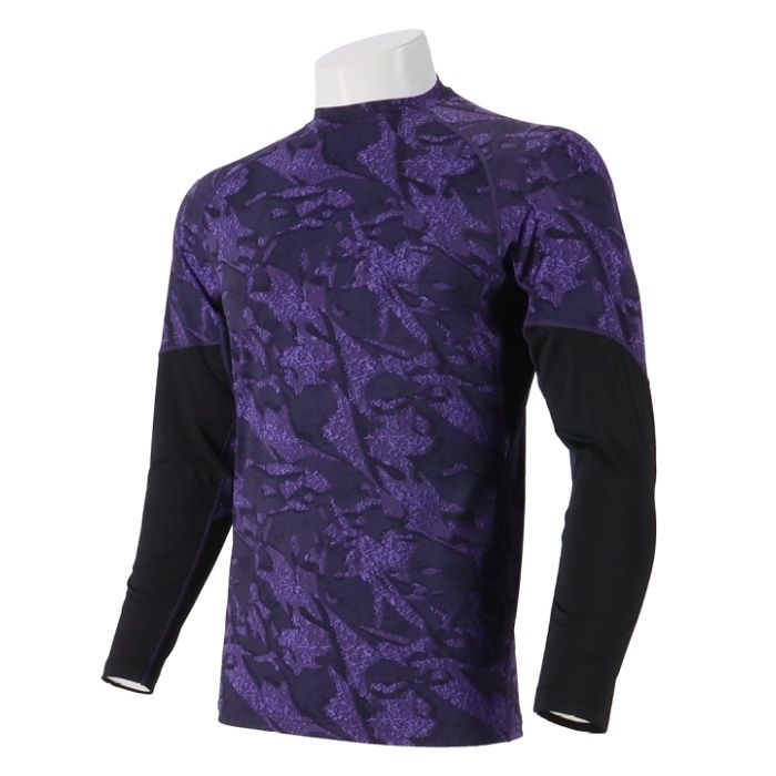 冷感消臭加工総柄コンプレッション NAF229 パープル総柄 3L