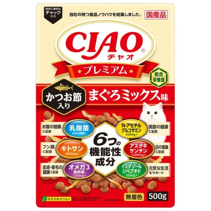 いなばペット CIAOプレミアム　かつお節入りまぐろミックス味 500g