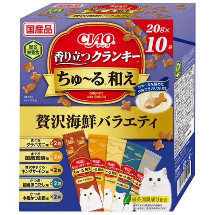 いなばペット CIAO香り立つクランキーちゅーる和え　贅沢海鮮バラエティ 20g×10袋