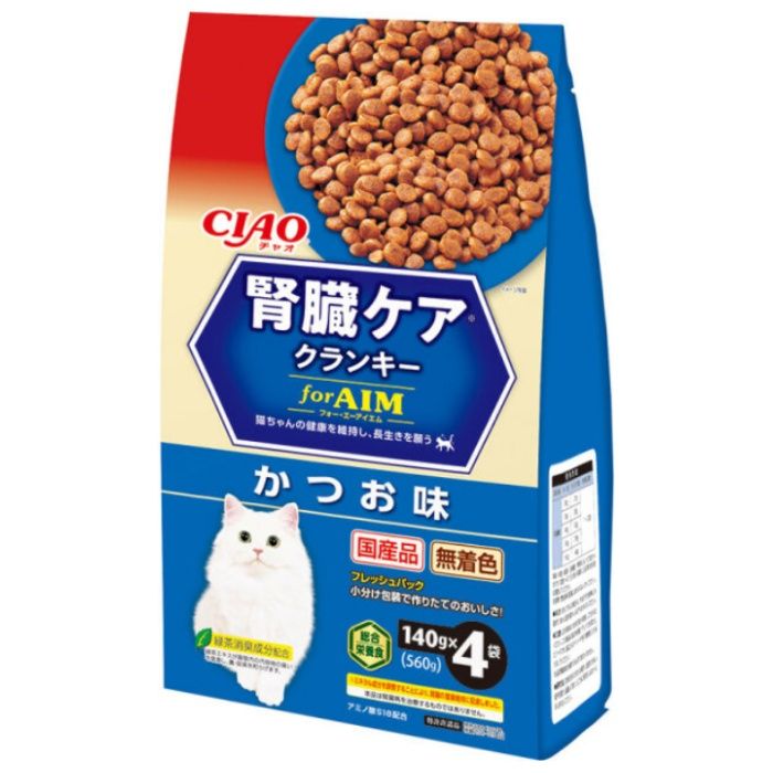 いなばペット CIAO腎臓ケアクランキー　かつお味 140g×4袋