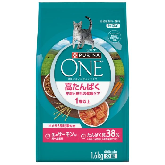 ネスレピュリナ ピュリナワンキャット　高たんぱく皮膚と被毛の健康ケア　サーモン 1.6kg
