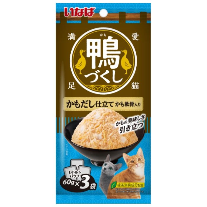 いなばペット 鴨づくしかもだし仕立て　かも軟骨入り 60g×3袋