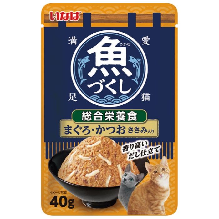 いなばペット 魚づくし総合栄養食　まぐろ・かつおささみ入り 40g