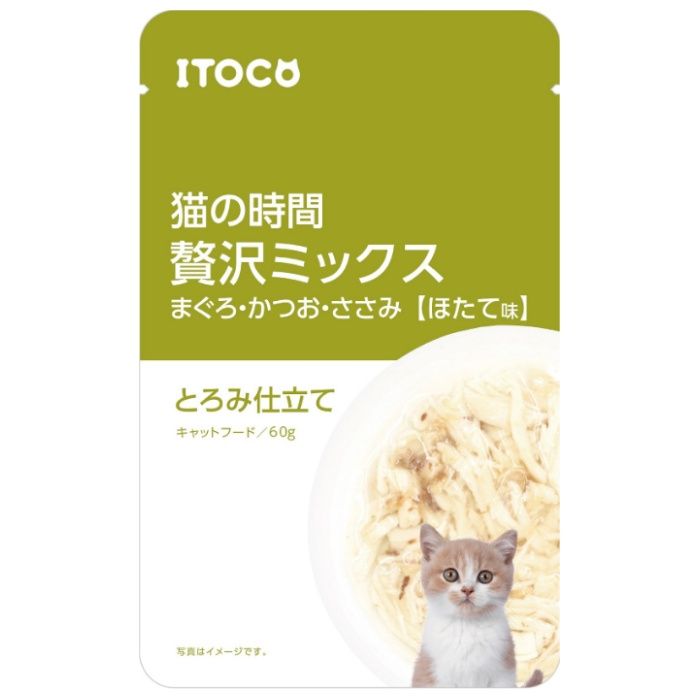 イトウ 猫の時間　贅沢ミックスまぐろ・かつお・ささみほたて味 60g
